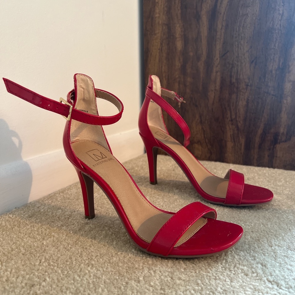 Red strap heels